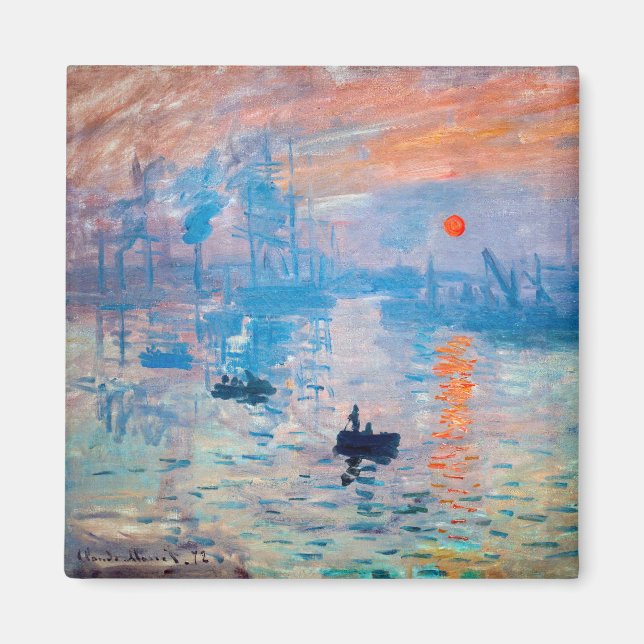 Íman Claude Monet - Impressão, Assalto do Sol (Frente)