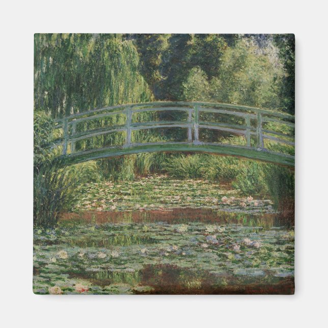 Íman Claude Monet Japonês Pegbridge & Water Lily Piscin (Frente)