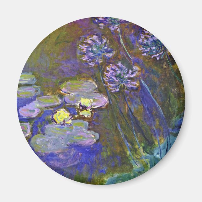 Íman Claude Monet Lírios de Água e Agapanthus (Frente)