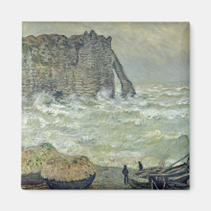 Íman Claude Monet Mar duro em Etretat, 1883