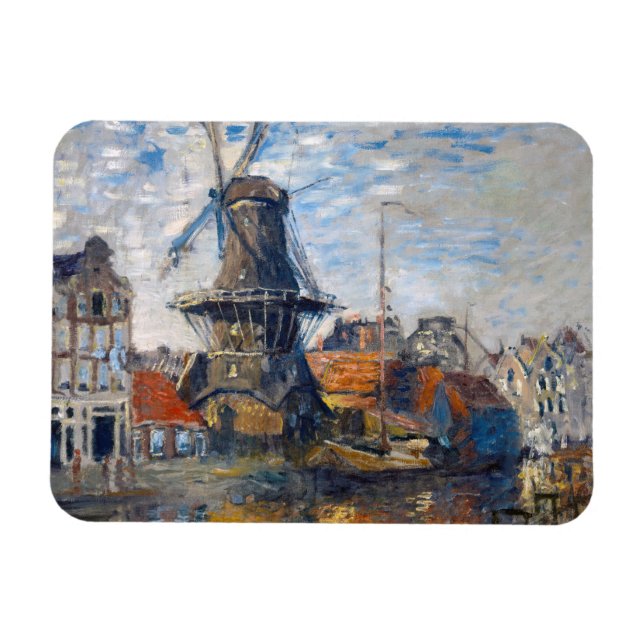 Íman Claude Monet - Moinho de vento, Amsterdã  (Horizontal)