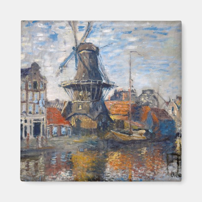 Íman Claude Monet - Moinho de vento, Amsterdã  (Frente)