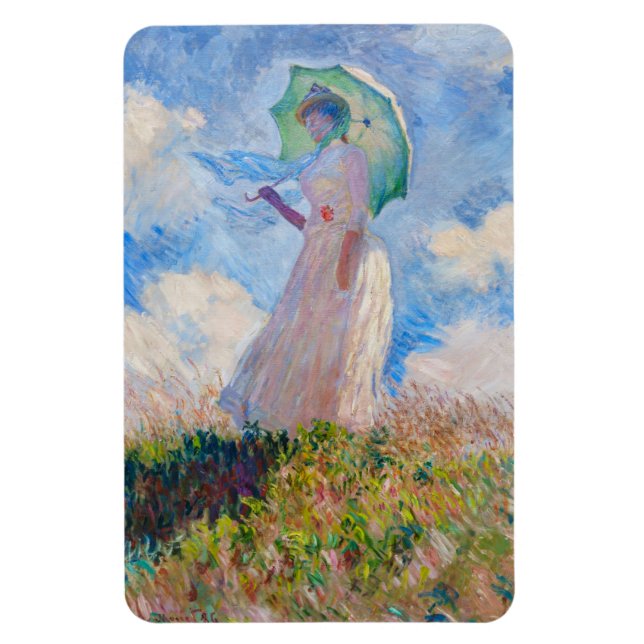 Íman Claude Monet - Mulher com Guarda-Sol virada para a (Vertical)
