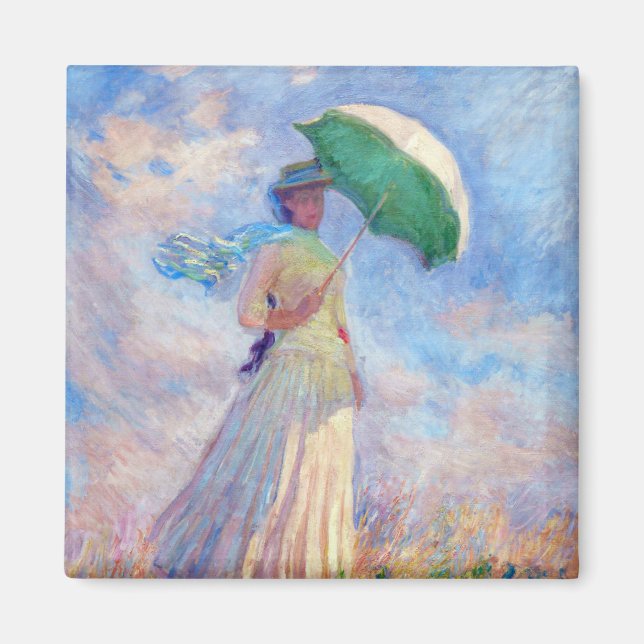 Íman Claude Monet - Mulher com Parasol virada para a di (Frente)