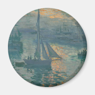 Íman Claude Monet Nascer do Sol Marinho Barco de Vela I