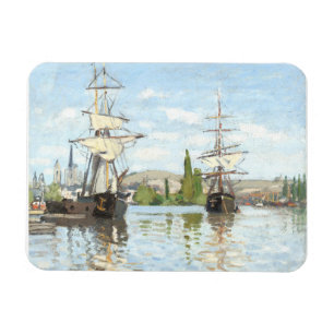 Íman Claude Monet. Navios a voar no Sena em Rouen