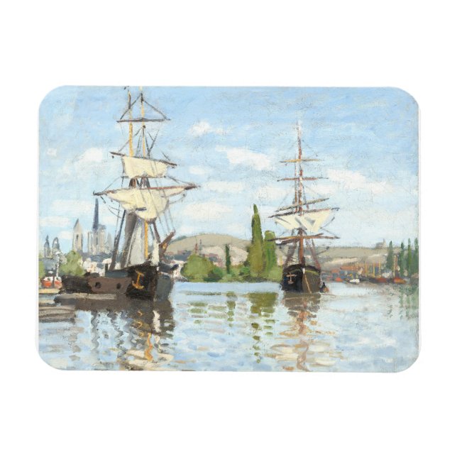 Íman Claude Monet. Navios a voar no Sena em Rouen (Horizontal)