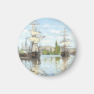 Íman Claude Monet. Navios a voar no Sena em Rouen