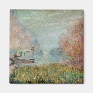 Íman Claude Monet   o estúdio do barco no Seine, 1875