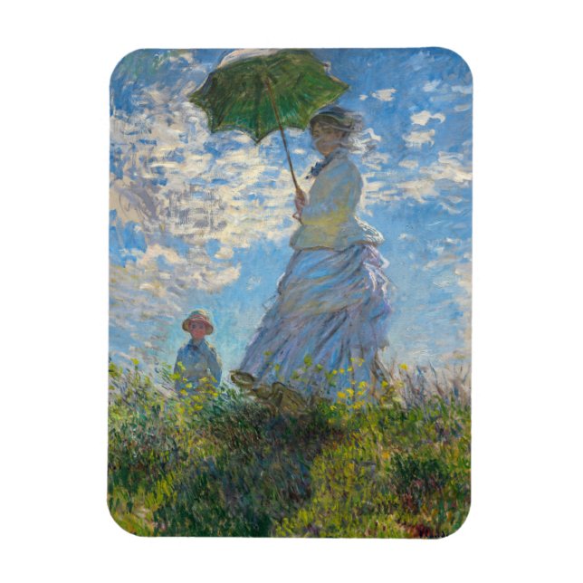 Íman Claude Monet - O Passeio, Mulher com Guarda-Sol (Vertical)