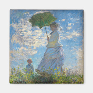 Íman Claude Monet - O Promenade, Mulher com Parasol