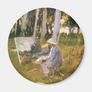Íman Claude Monet Pintando, Beira de um Bosque por Sarg
