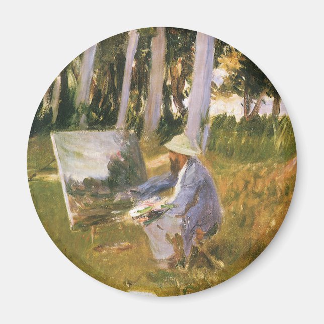 Íman Claude Monet Pintando, Beira de um Bosque por Sarg (Frente)