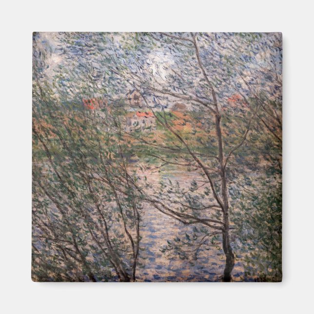 Íman Claude Monet - Springtime através dos ramos (Frente)