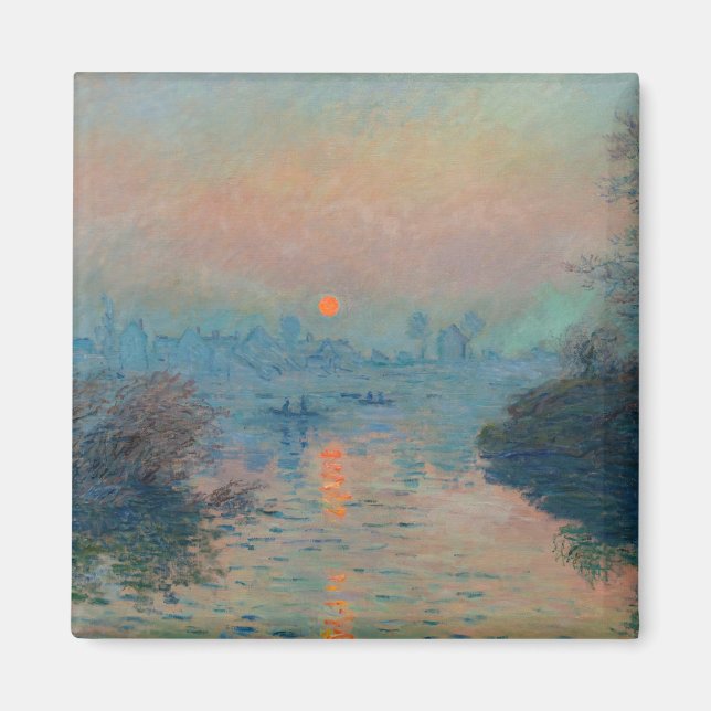 Íman Claude Monet - Sunset sobre o Sena em Lavacourt (Frente)