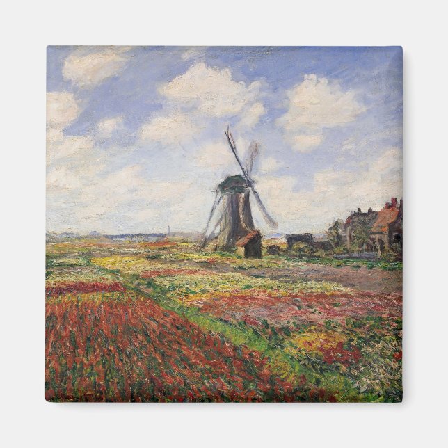 Íman Claude Monet | Tulip Fields Rijnsburg Windmill (Frente)