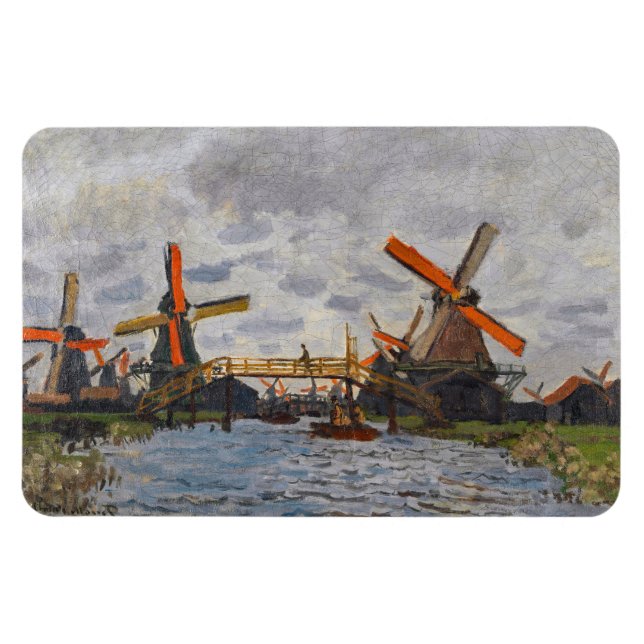 Íman Claude Monet - Windmills perto de Zaandam (Horizontal)