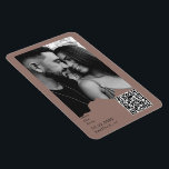 Íman Clay Blush Couple Photo QR Code Wedding<br><div class="desc">Simple & Sleek Modern Couple Photo Save the Date.  Wedding. Modern Font.  Black text.  Clay Blush background.  QR Code.  Paper tear frame.</div>