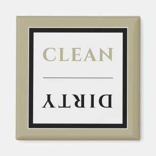 Íman Clean/Dirty Dishwasher Magnet Sage Black & White