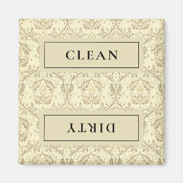 Íman CLEAN DIRTY Sepia Tan Floral Dishwasher