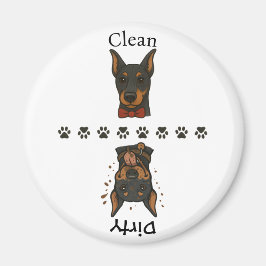Íman Clean Dobie Dirty Dobie c/ Texto da máquina de lav