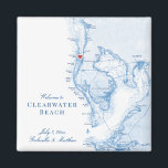 Íman Clearwater Beach, Flórida, Mapa de Casamento, Favo<br><div class="desc">Encomenda rápida e fácil! Esses imãs de mapas Clearwater Beach, na Flórida, são favores perfeitos de casamento para receber seus convidados de destino com bolsas de boas-vindas, ou personalizá-los para sua festa de casamento. O coração está sobre Clearwater Beach, mas você pode mover o coração clicando em "Editar usando a...</div>
