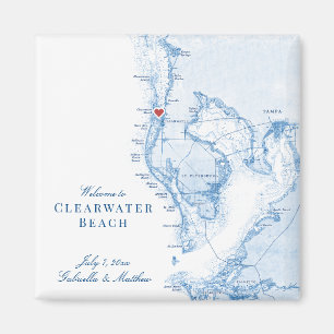 Íman Clearwater Beach, Flórida, Mapa de Casamento, Favo