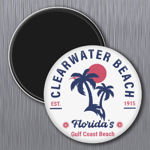 Íman Clearwater Beach Flórida Vintage Souvenirs Palm