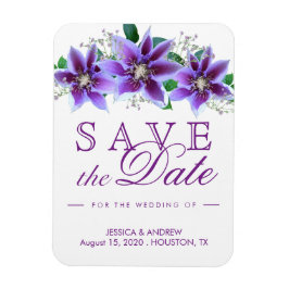 Íman Clematis Chic Classy Casamento Salve a Data