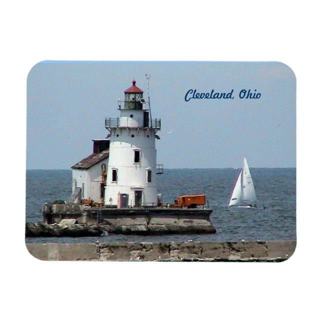 Íman Cleveland Ohio Lighthouse Imã de geladeira (Horizontal)