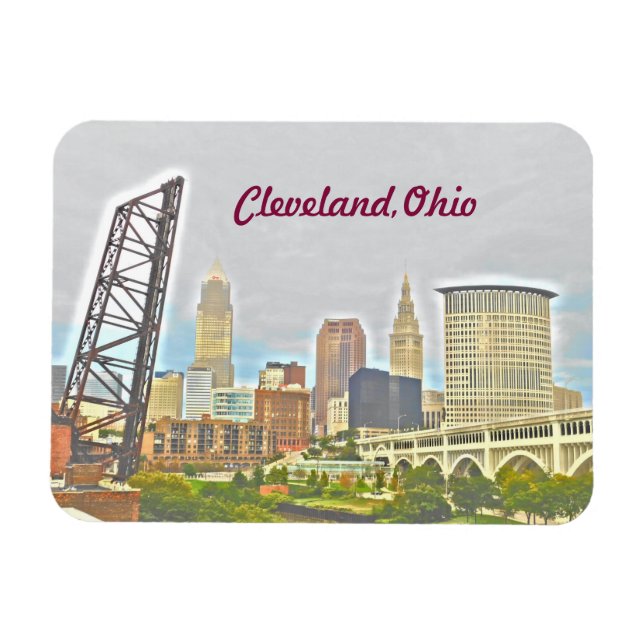Íman Cleveland, Ohio River View Magnet (Horizontal)