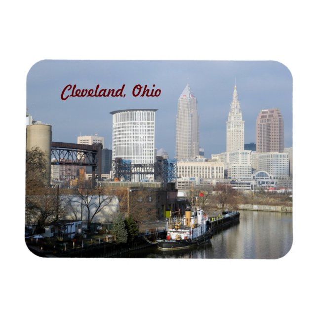 Íman Cleveland Ohio (River View)Premium Flexi Magnet (Horizontal)