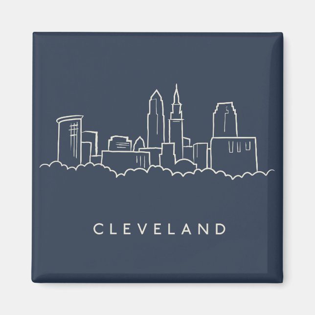 Íman Cleveland Ohio Skyline (Frente)