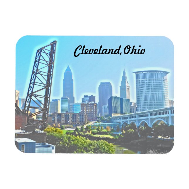 Íman Cleveland Ohio West River View Magnet (Horizontal)