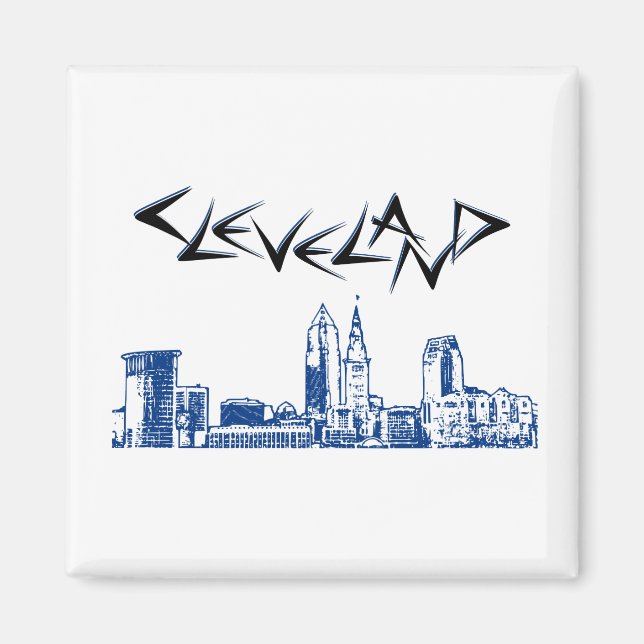 Íman Cleveland Skyline (Frente)