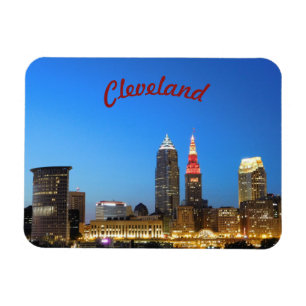 Íman Cleveland Skyline Wine e o Dourado(Curva) Magnet