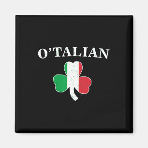 Íman Click O'talian Shamrock and Italy Flag Irish Rua P