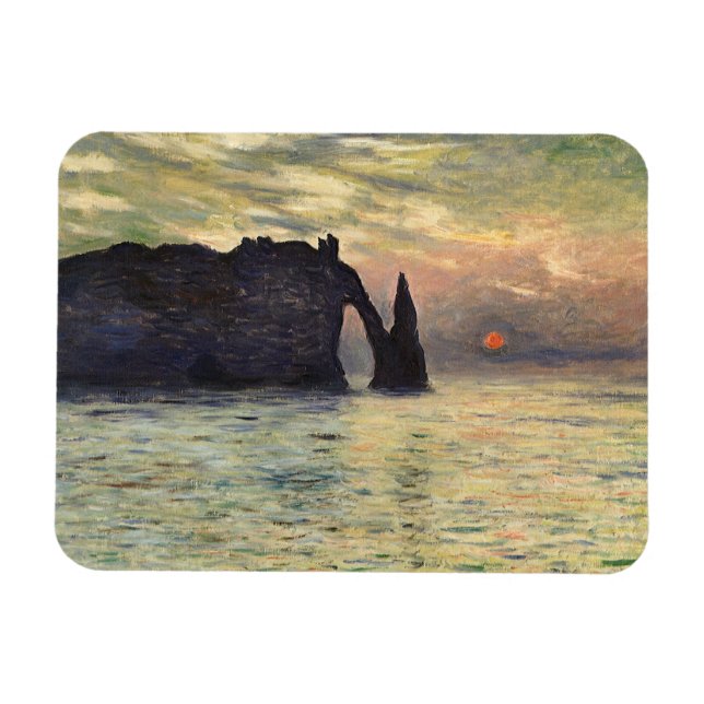 Íman Cliff Etretat, Sunset de Claude Monet (Horizontal)