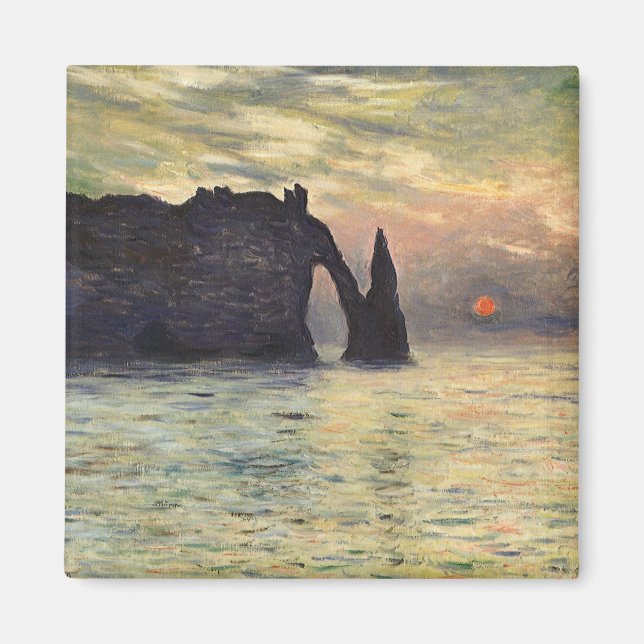 Íman Cliff Etretat, Sunset de Claude Monet (Frente)