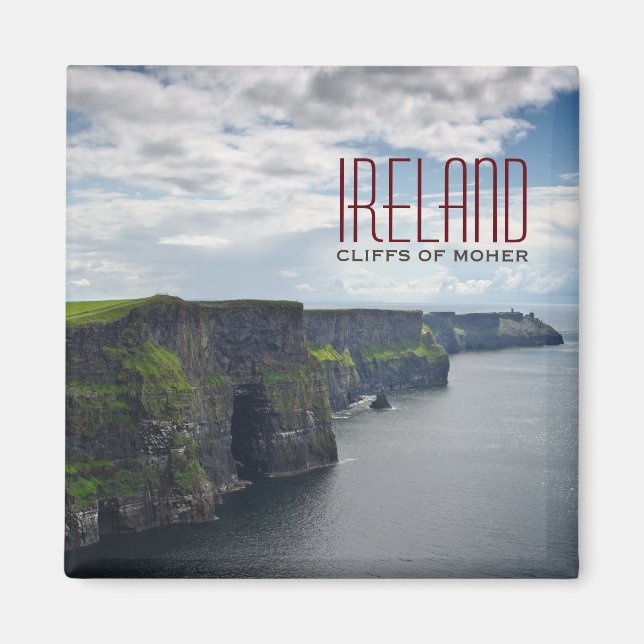 Íman Cliff of Moher na Irlanda - ímã de texto (Frente)