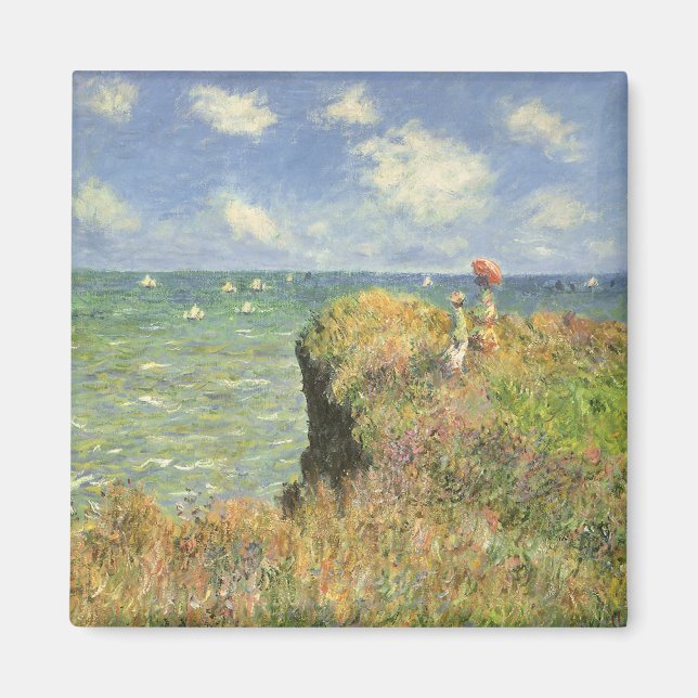 Íman Cliff Walk em Pourville por Claude Monet (Frente)