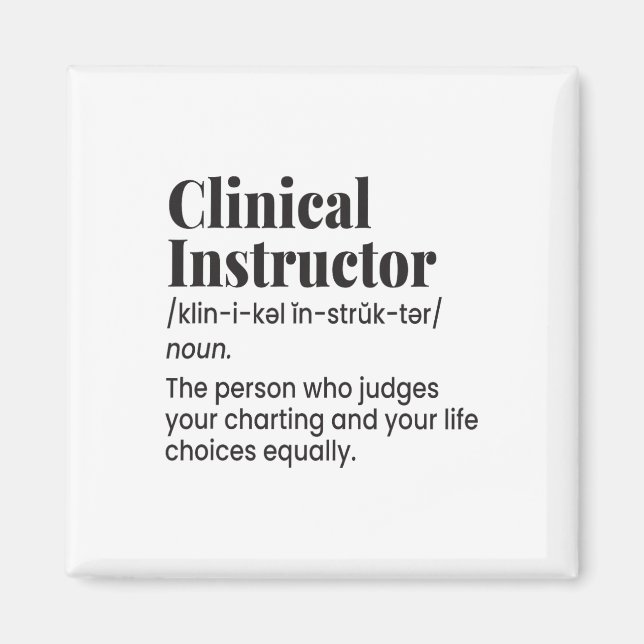 Íman Clinical Instructor Nurse Teacher Funny Definition (Frente)