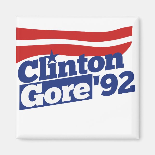 Íman Clinton Gore 92 - política retrô (Frente)