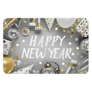 Íman Clipart de Festa de Ano Novo Dourado