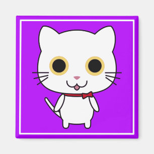 Íman Clipart de Gato Antropomórfico Branco