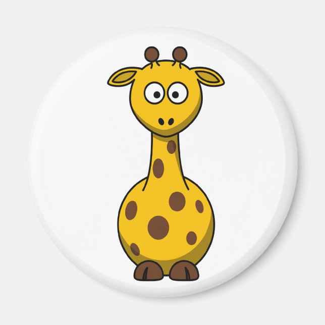 Íman Clipart de Girafa de Cartoon Bonito (Frente)