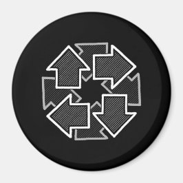 Íman Clockwise Arrows Minimal Geometric Black Variant 2