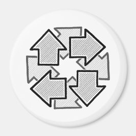 Íman Clockwise Arrows Minimal Geometric White Variant 1