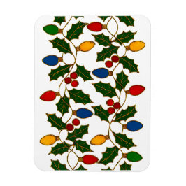 Íman Cloisonne Art Christmas Lights and Holly