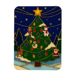 Íman Cloisonne Art Whimsical Forest Classic Christmas